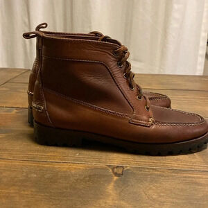 Like New Cole Haan Country Lace Up Boots Boys Size 6.5 Brown Leather Laces